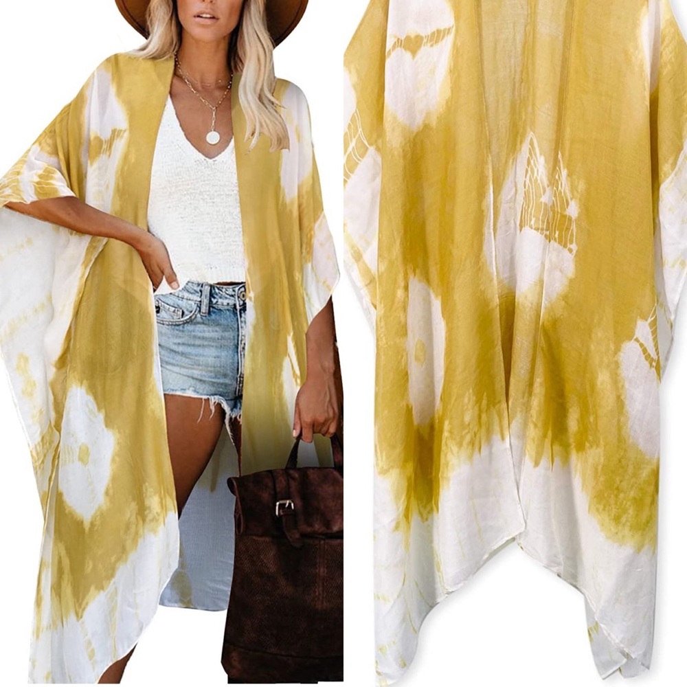 💛 RESORT YELLOW TIE DYE YELLOW Color Print Kimono
Arrives new